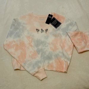 Hollister Cropped tie dye crew neck sweatshirt